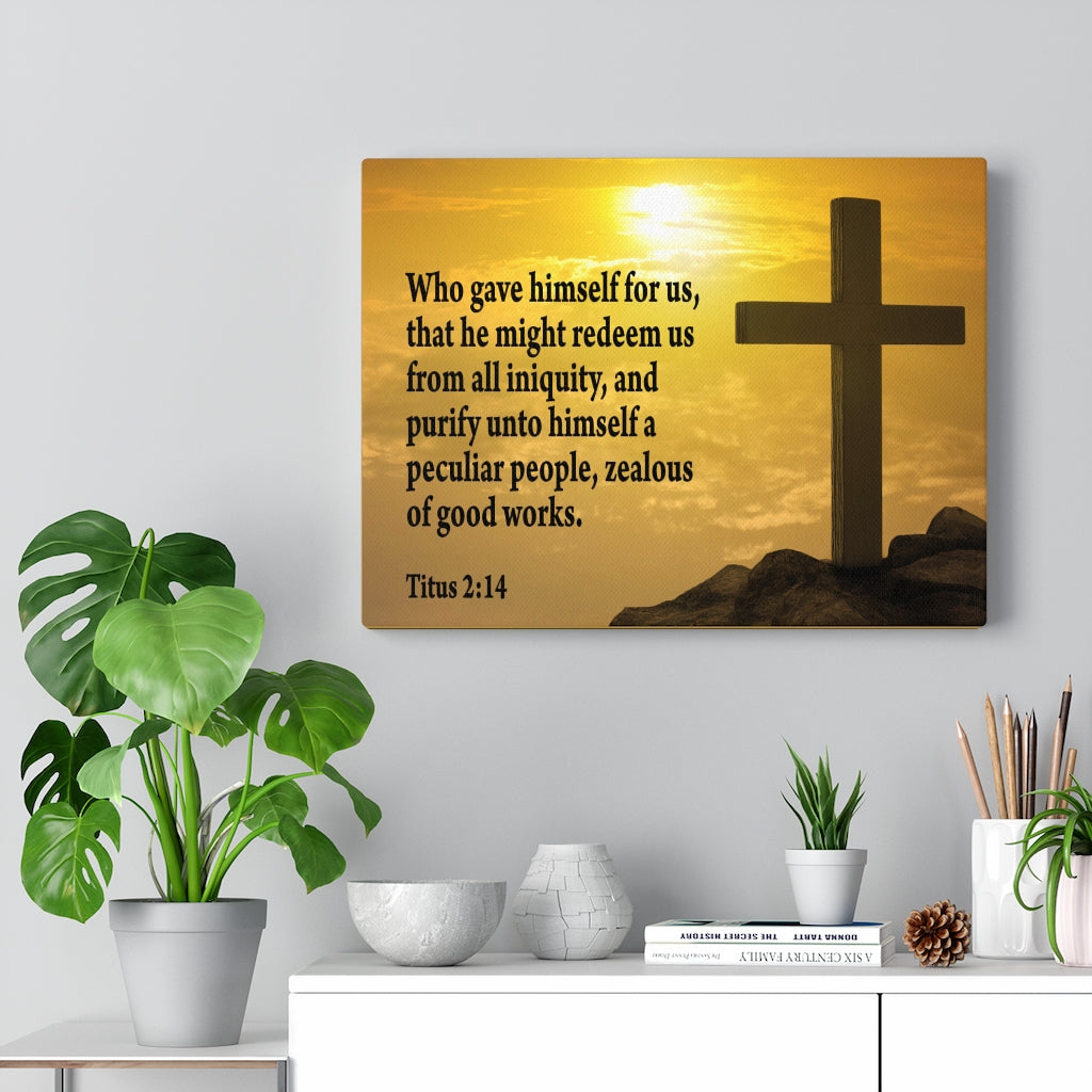Scripture Walls Peculiar People Titus 2:14Bible Verse Canvas Christian Wall Art Ready to Hang Unframed-Express Your Love Gifts