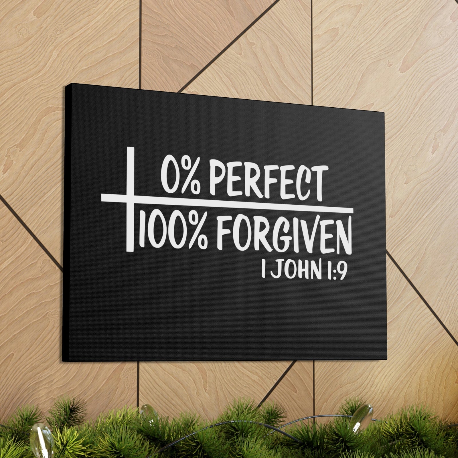 Scripture Walls Perfect Forgiven 1 John 1:9 Bible Verse Canvas Christian Wall Art Ready to Hang Unframed-Express Your Love Gifts