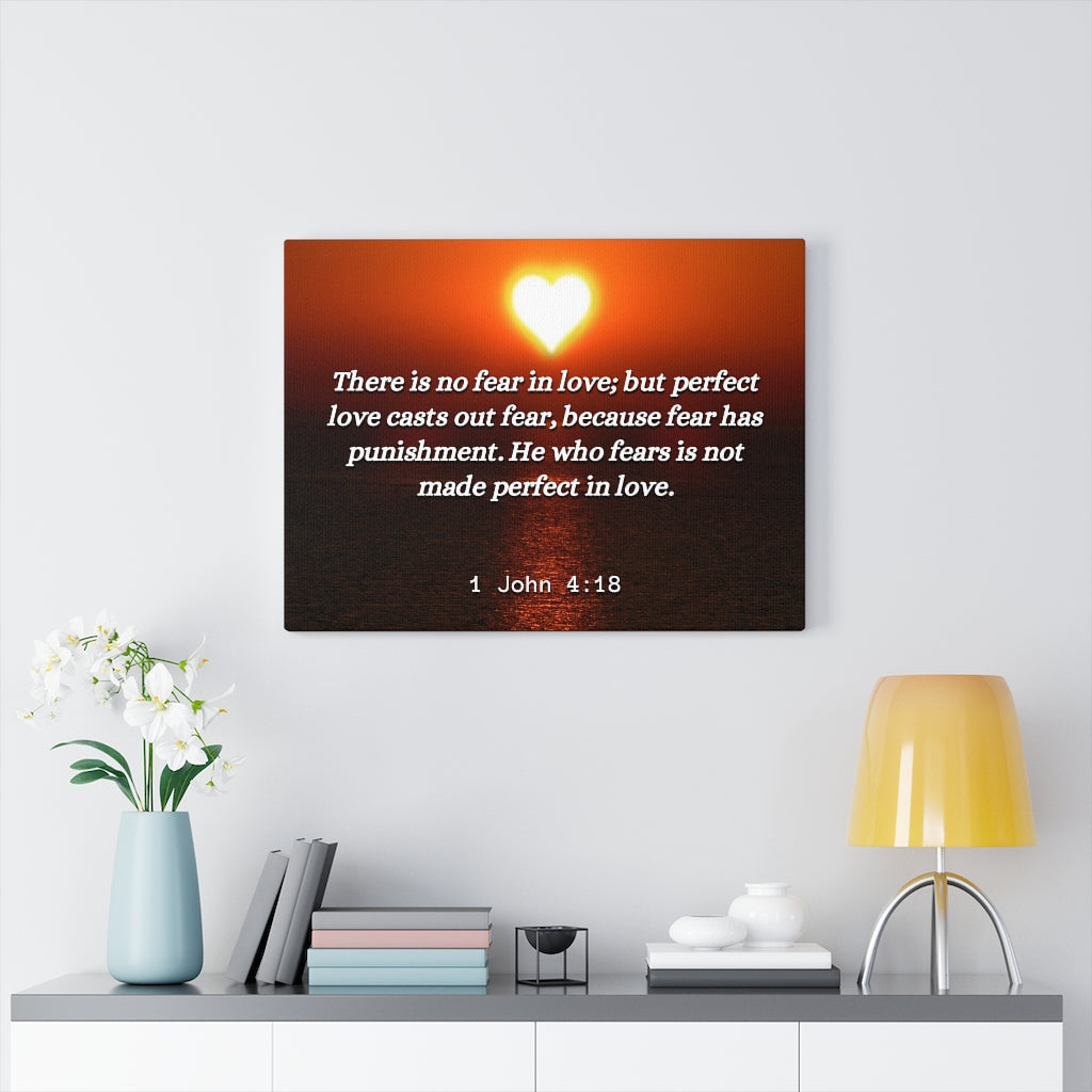 Scripture Walls Perfect In Love 1 John 4:18 Bible Verse Canvas Christian Wall Art Ready to Hang Unframed-Express Your Love Gifts
