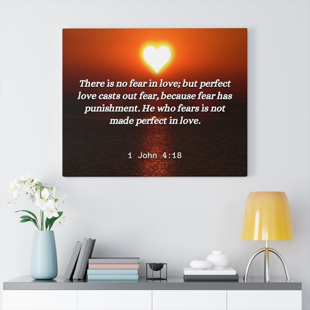 Scripture Walls Perfect In Love 1 John 4:18 Bible Verse Canvas Christian Wall Art Ready to Hang Unframed-Express Your Love Gifts