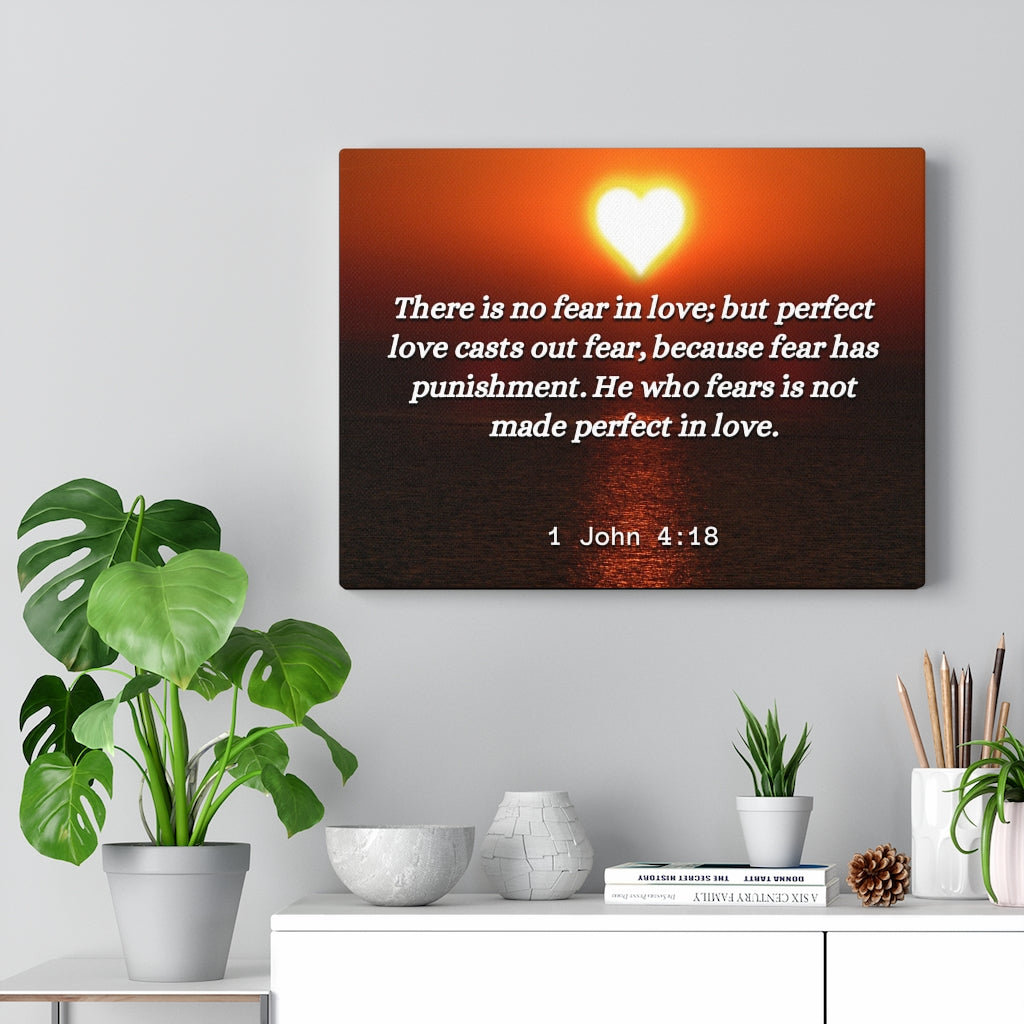 Scripture Walls Perfect In Love 1 John 4:18 Bible Verse Canvas Christian Wall Art Ready to Hang Unframed-Express Your Love Gifts