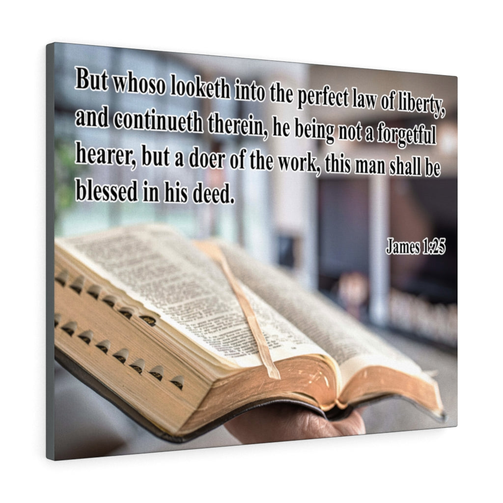 Scripture Walls Perfect Law of Liberty James 1:25 Bible Verse Canvas Christian Wall Art Ready to Hang Unframed-Express Your Love Gifts