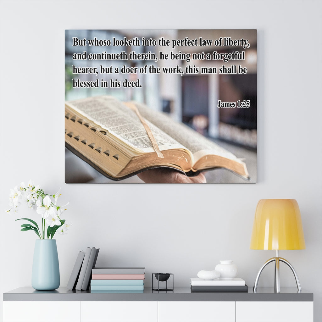 Scripture Walls Perfect Law of Liberty James 1:25 Bible Verse Canvas Christian Wall Art Ready to Hang Unframed-Express Your Love Gifts