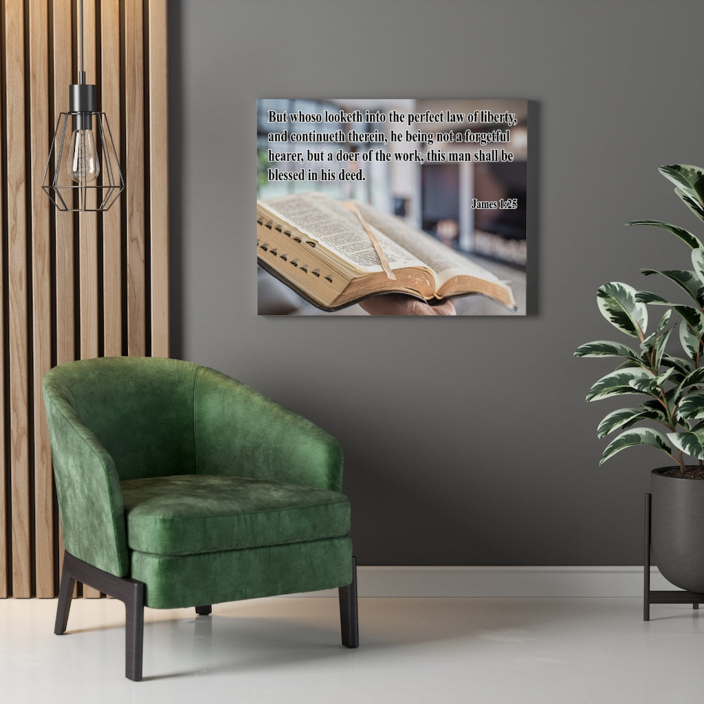 Scripture Walls Perfect Law of Liberty James 1:25 Bible Verse Canvas Christian Wall Art Ready to Hang Unframed-Express Your Love Gifts