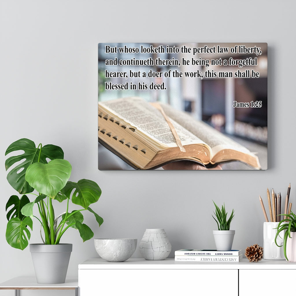 Scripture Walls Perfect Law of Liberty James 1:25 Bible Verse Canvas Christian Wall Art Ready to Hang Unframed-Express Your Love Gifts
