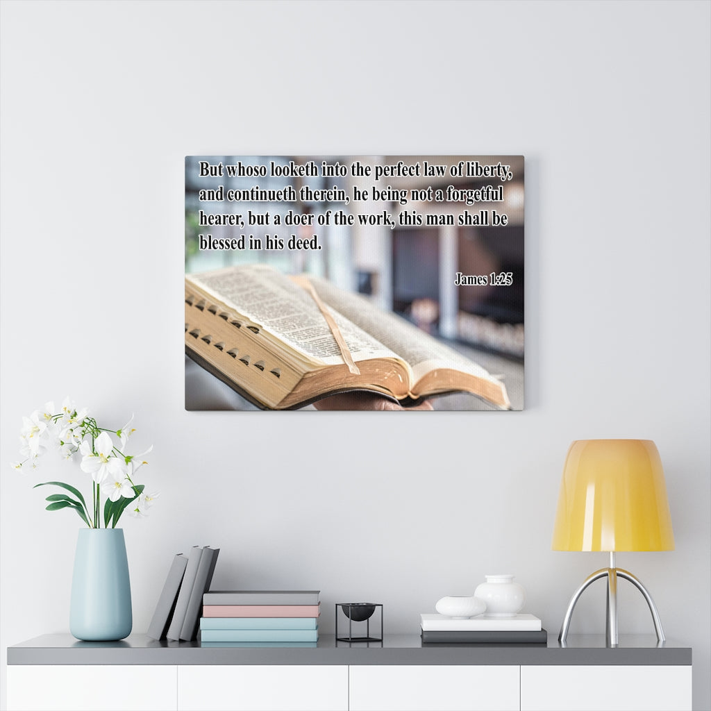 Scripture Walls Perfect Law of Liberty James 1:25 Bible Verse Canvas Christian Wall Art Ready to Hang Unframed-Express Your Love Gifts