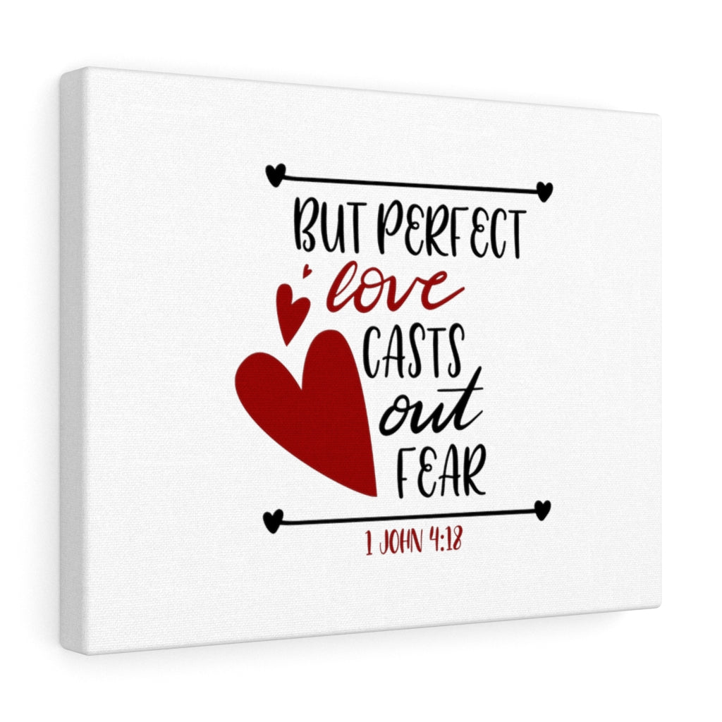 Scripture Walls Perfect Love 1 John 4:18 Heart Bible Verse Canvas Christian Wall Art Ready to Hang Unframed-Express Your Love Gifts