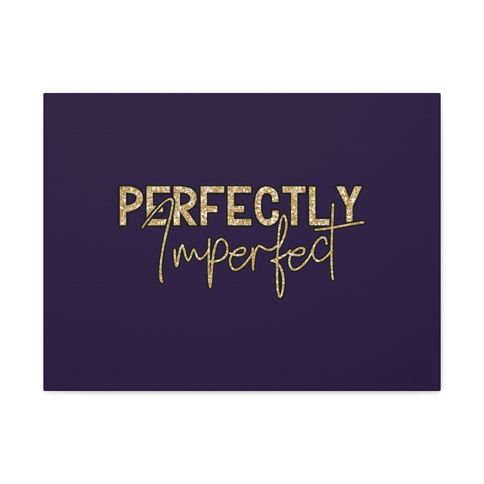 Scripture Walls Perfectly Imperfect Genesis 1:27 Gold Glitter Purple Bible Canvas Christian Wall Art Ready to Hang Unframed-Express Your Love Gifts