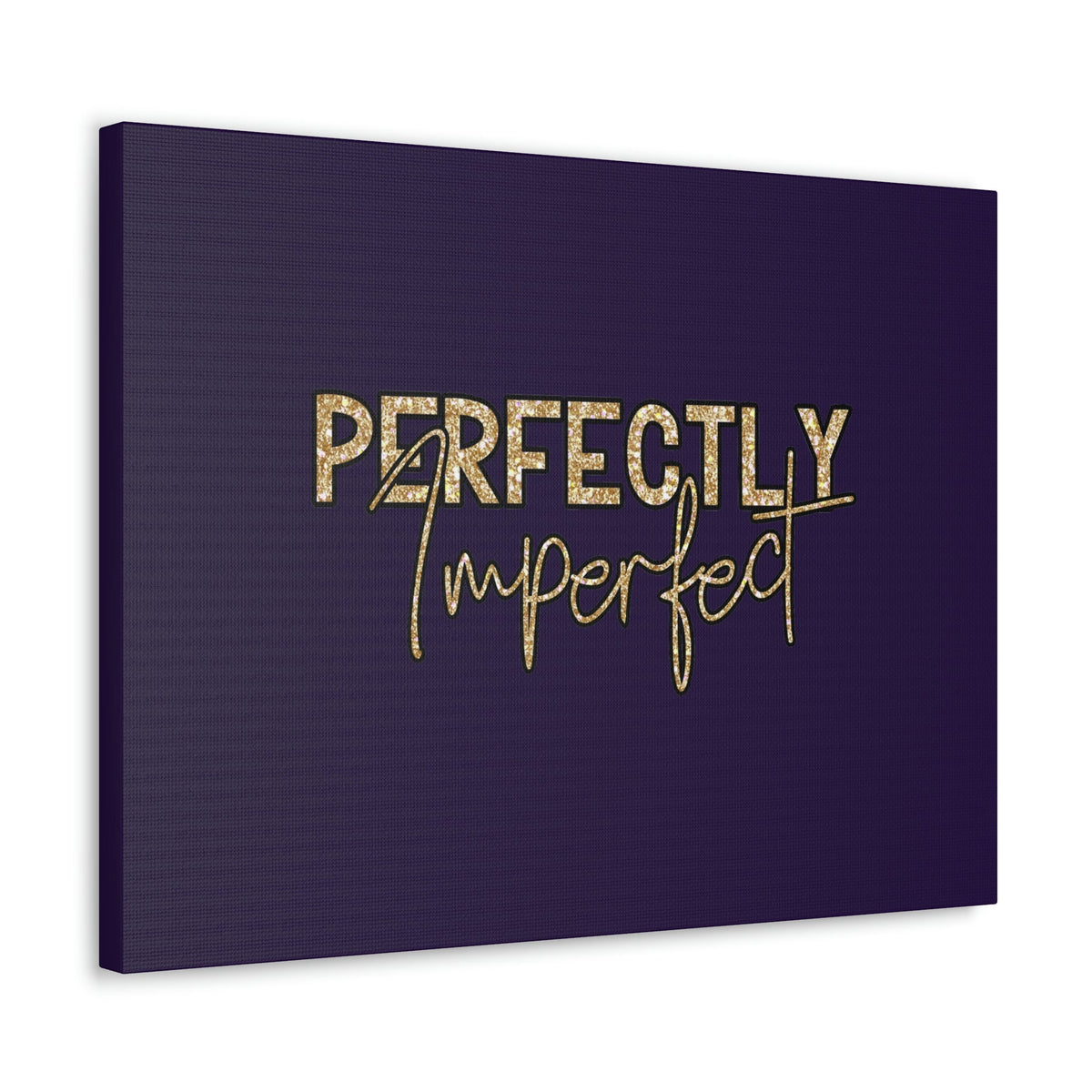 Scripture Walls Perfectly Imperfect Genesis 1:27 Gold Glitter Purple Bible Canvas Christian Wall Art Ready to Hang Unframed-Express Your Love Gifts