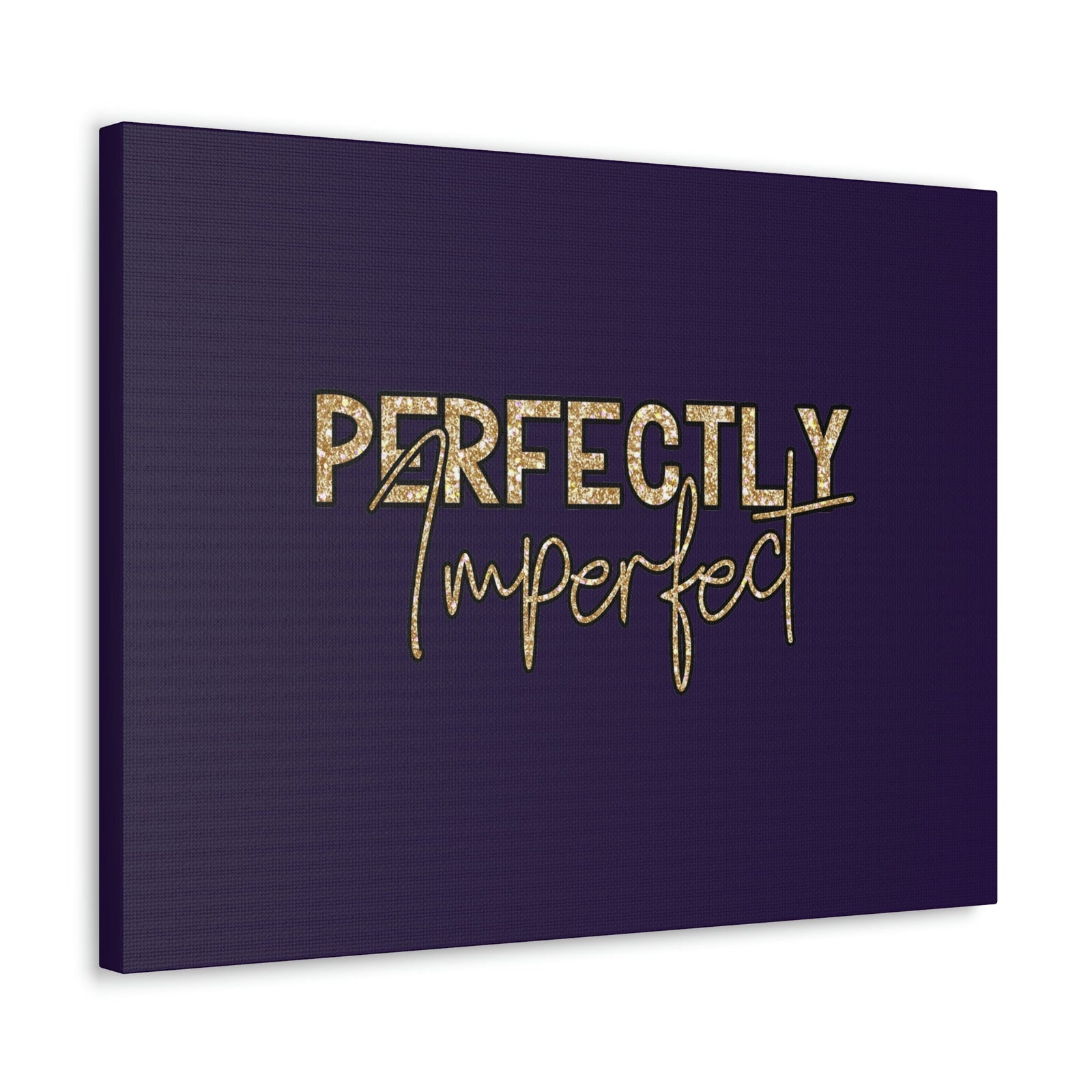 Scripture Walls Perfectly Imperfect Genesis 1:27 Gold Glitter Purple Bible Canvas Christian Wall Art Ready to Hang Unframed-Express Your Love Gifts