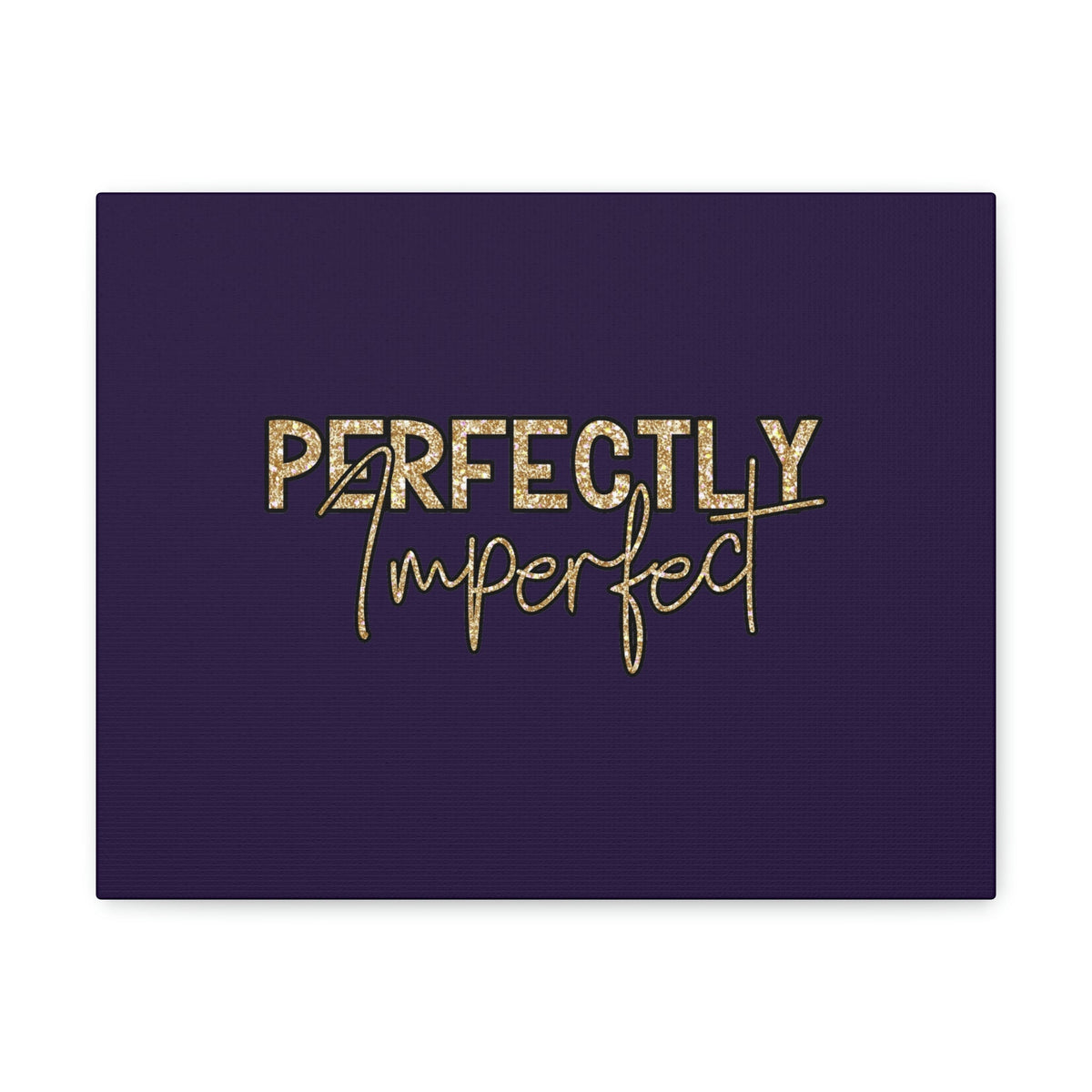 Scripture Walls Perfectly Imperfect Genesis 1:27 Gold Glitter Purple Bible Canvas Christian Wall Art Ready to Hang Unframed-Express Your Love Gifts