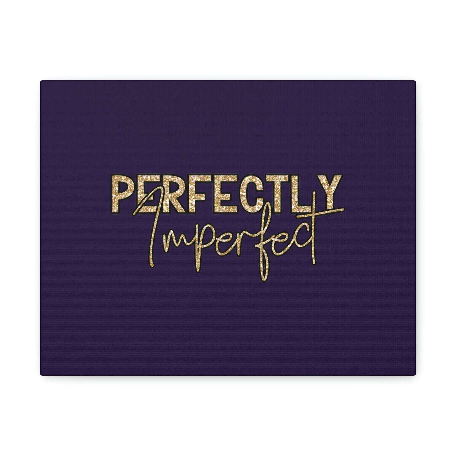 Scripture Walls Perfectly Imperfect Genesis 1:27 Gold Glitter Purple Bible Canvas Christian Wall Art Ready to Hang Unframed-Express Your Love Gifts