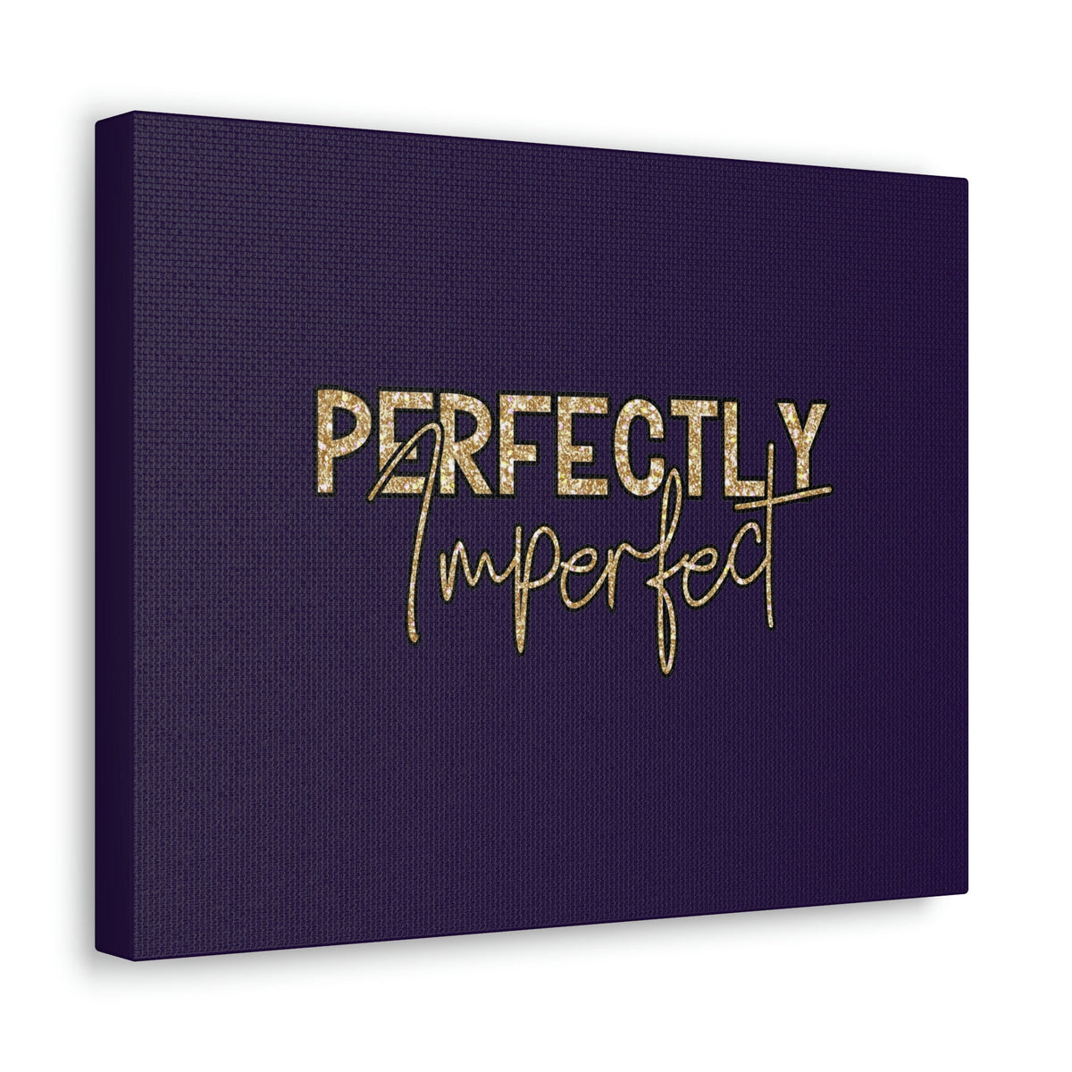 Scripture Walls Perfectly Imperfect Genesis 1:27 Gold Glitter Purple Bible Canvas Christian Wall Art Ready to Hang Unframed-Express Your Love Gifts