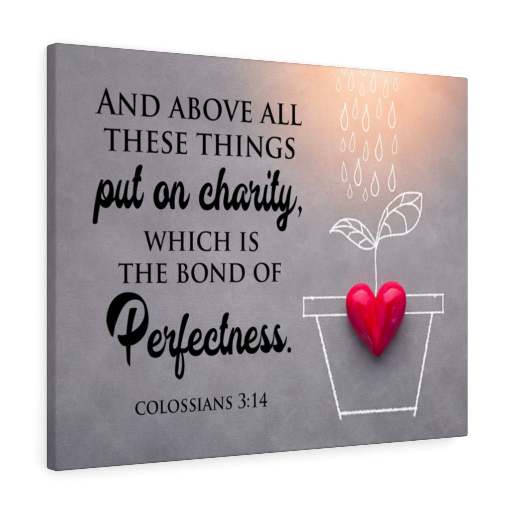 Scripture Walls Perfectness Colossians 3:14 Scripture Bible Verse Canvas Christian Wall Art Ready to Hang Unframed-Express Your Love Gifts