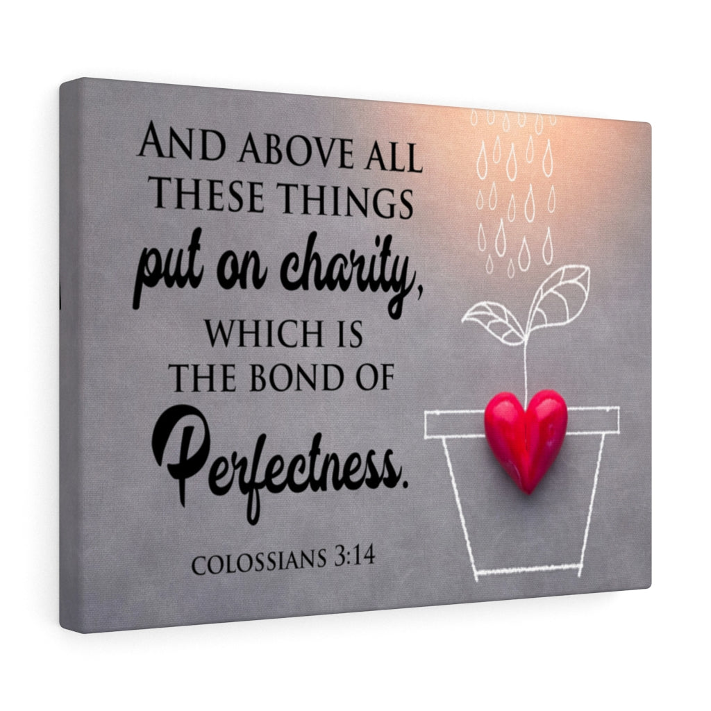 Scripture Walls Perfectness Colossians 3:14 Scripture Bible Verse Canvas Christian Wall Art Ready to Hang Unframed-Express Your Love Gifts