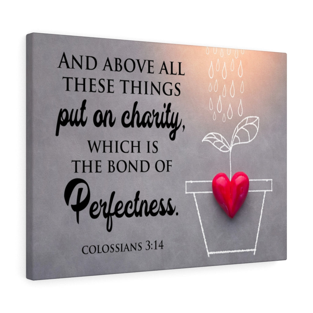Scripture Walls Perfectness Colossians 3:14 Scripture Bible Verse Canvas Christian Wall Art Ready to Hang Unframed-Express Your Love Gifts