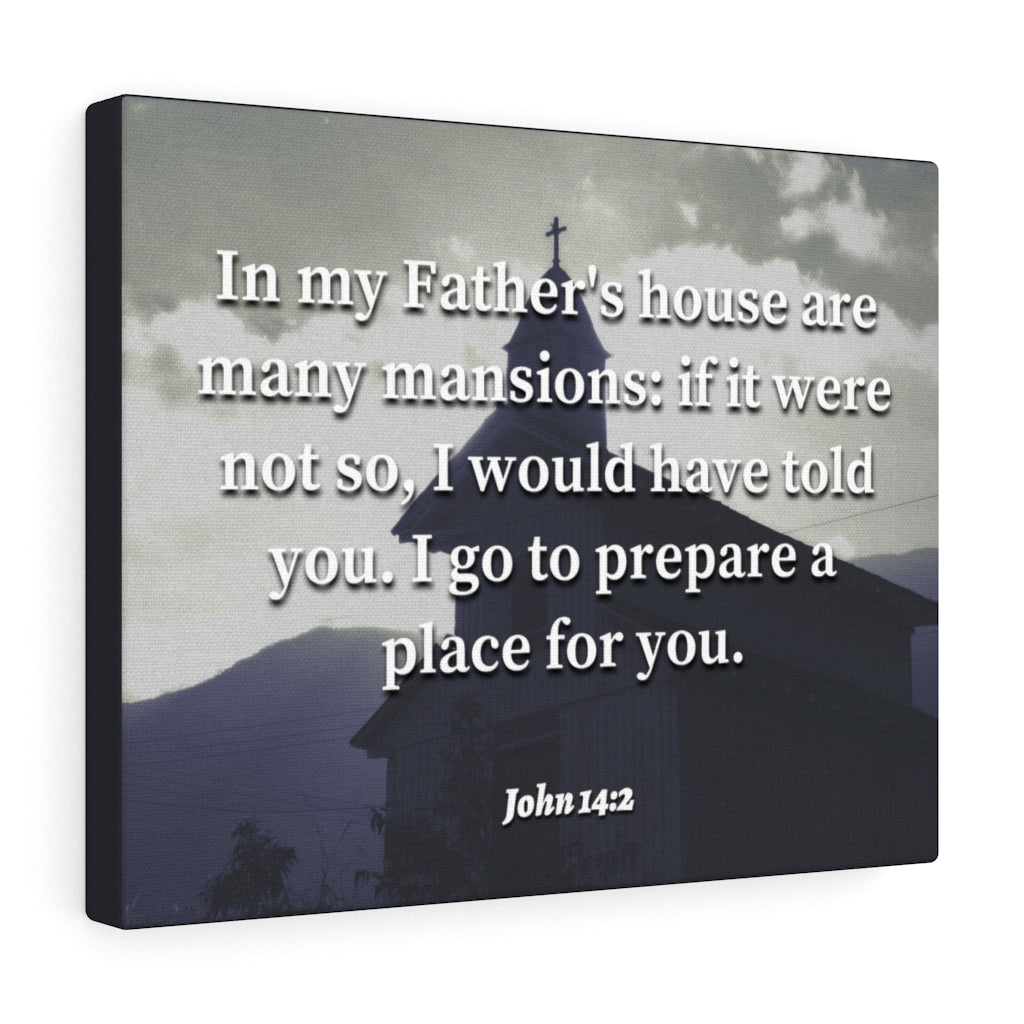 Scripture Walls Place For You John 14:2 Bible Verse Canvas Christian Wall Art Ready to Hang Unframed-Express Your Love Gifts