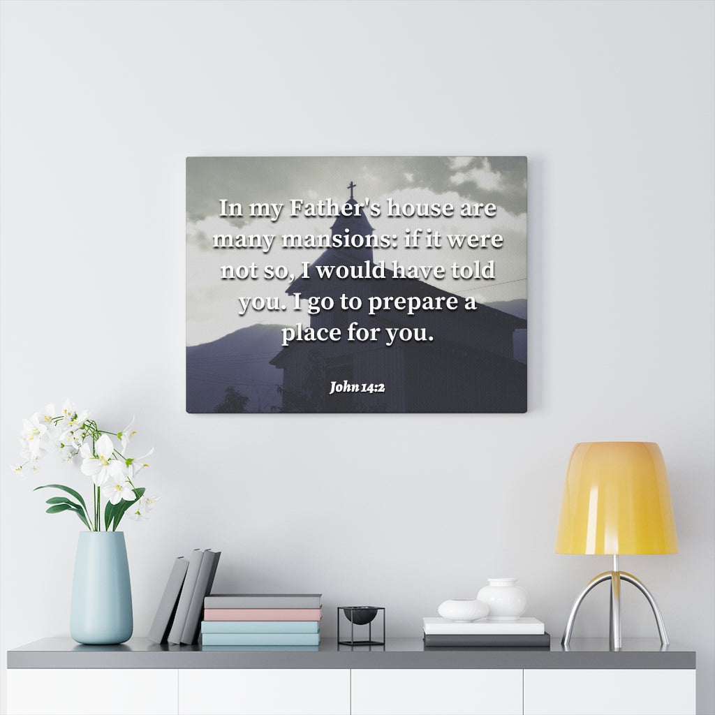 Scripture Walls Place For You John 14:2 Bible Verse Canvas Christian Wall Art Ready to Hang Unframed-Express Your Love Gifts