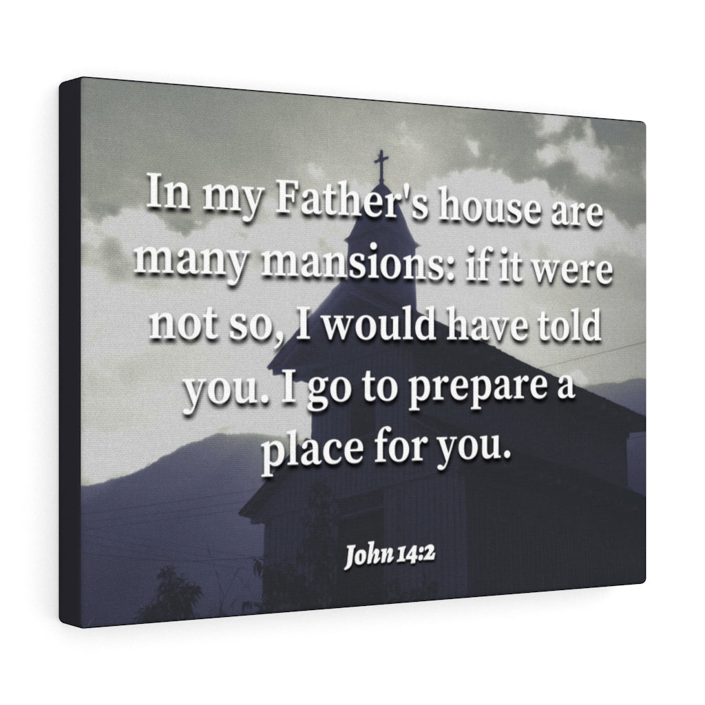 Scripture Walls Place For You John 14:2 Bible Verse Canvas Christian Wall Art Ready to Hang Unframed-Express Your Love Gifts