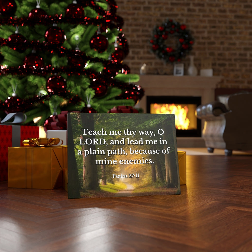 Scripture Walls Plain Path Psalm 27:11 Bible Verse Canvas Christian Wall Art Ready to Hang Unframed-Express Your Love Gifts