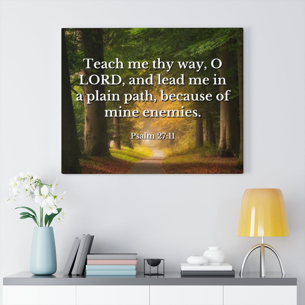 Scripture Walls Plain Path Psalm 27:11 Bible Verse Canvas Christian Wall Art Ready to Hang Unframed-Express Your Love Gifts