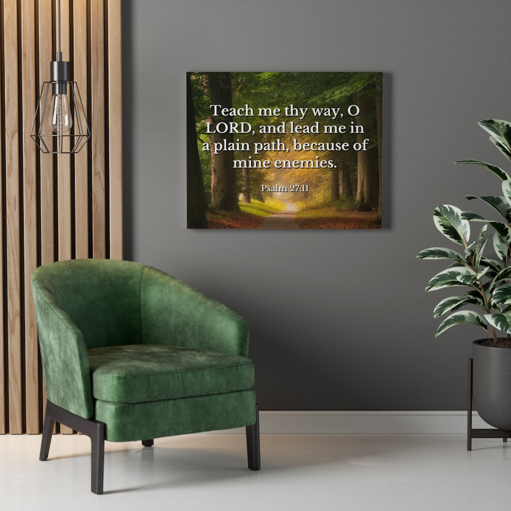 Scripture Walls Plain Path Psalm 27:11 Bible Verse Canvas Christian Wall Art Ready to Hang Unframed-Express Your Love Gifts