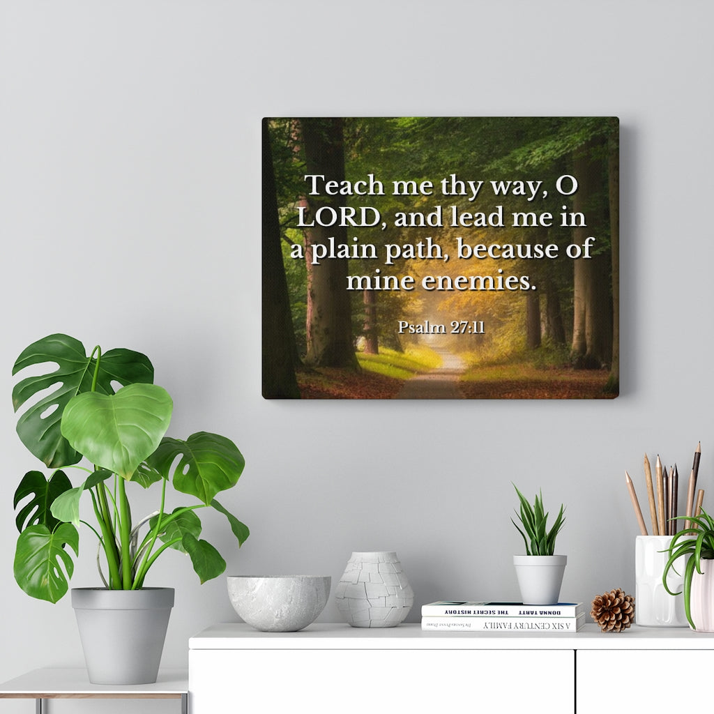 Scripture Walls Plain Path Psalm 27:11 Bible Verse Canvas Christian Wall Art Ready to Hang Unframed-Express Your Love Gifts