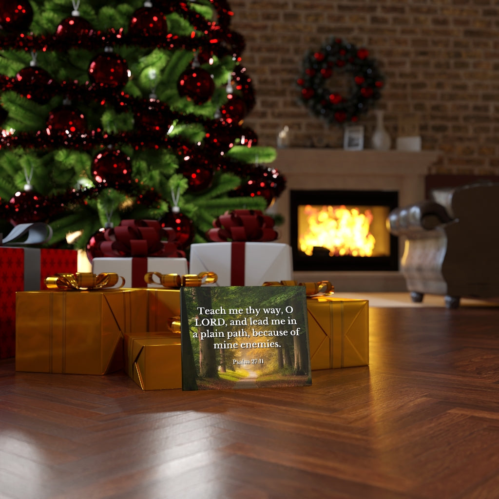 Scripture Walls Plain Path Psalm 27:11 Bible Verse Canvas Christian Wall Art Ready to Hang Unframed-Express Your Love Gifts