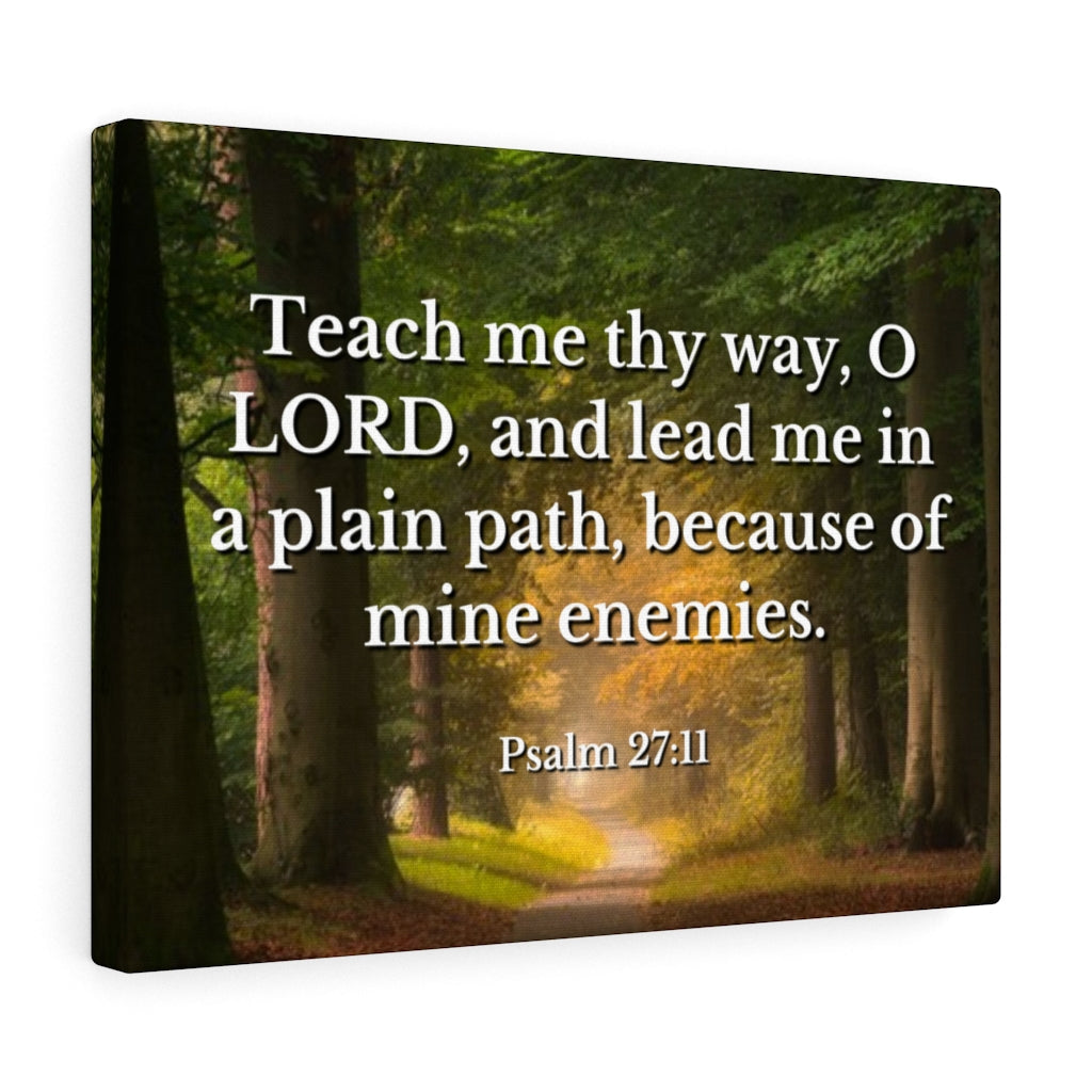 Scripture Walls Plain Path Psalm 27:11 Bible Verse Canvas Christian Wall Art Ready to Hang Unframed-Express Your Love Gifts