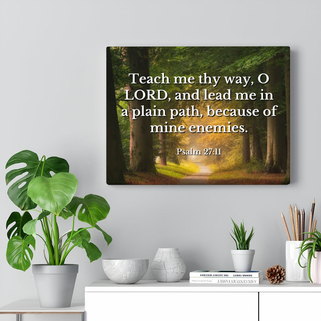 Scripture Walls Plain Path Psalm 27:11 Bible Verse Canvas Christian Wall Art Ready to Hang Unframed-Express Your Love Gifts