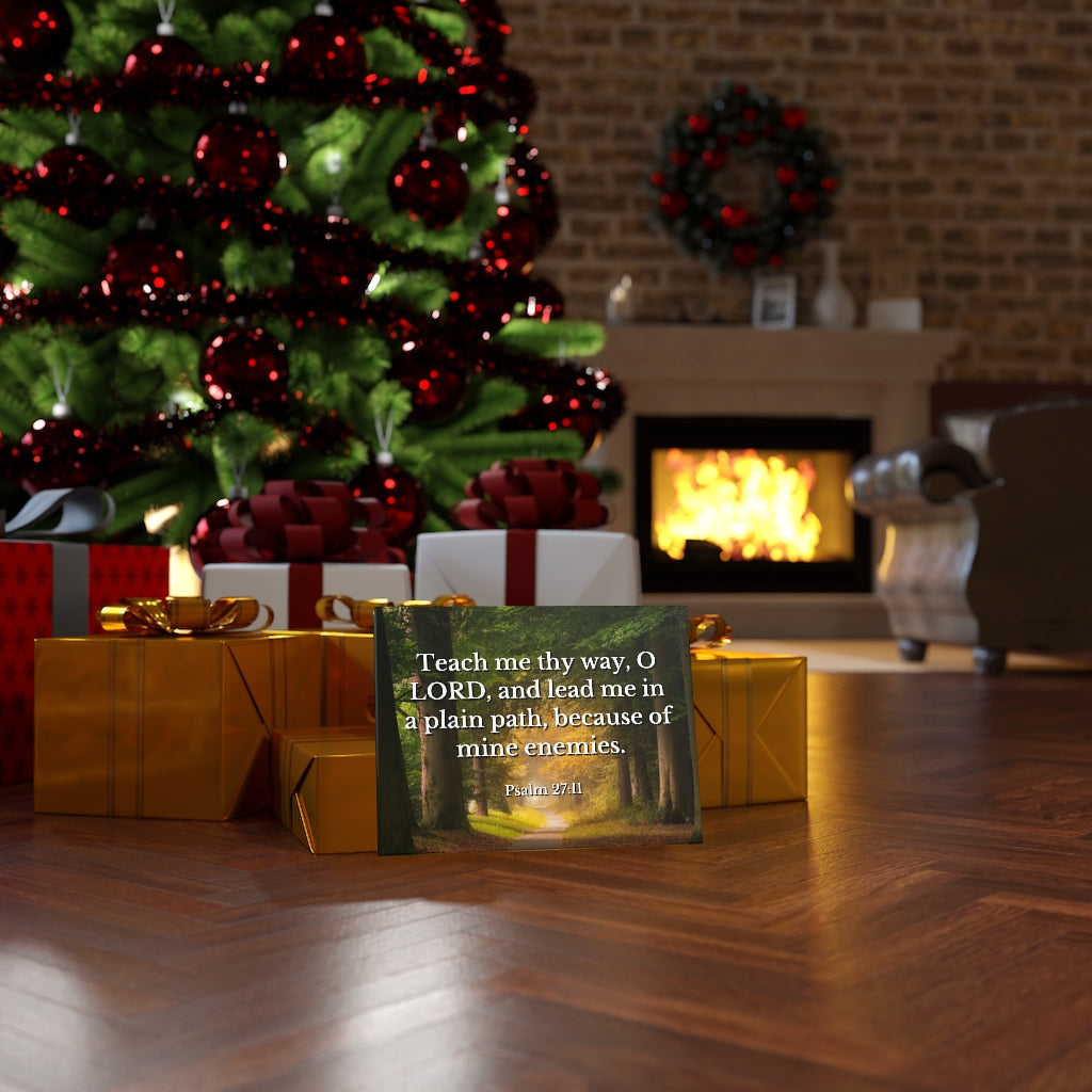 Scripture Walls Plain Path Psalm 27:11 Bible Verse Canvas Christian Wall Art Ready to Hang Unframed-Express Your Love Gifts