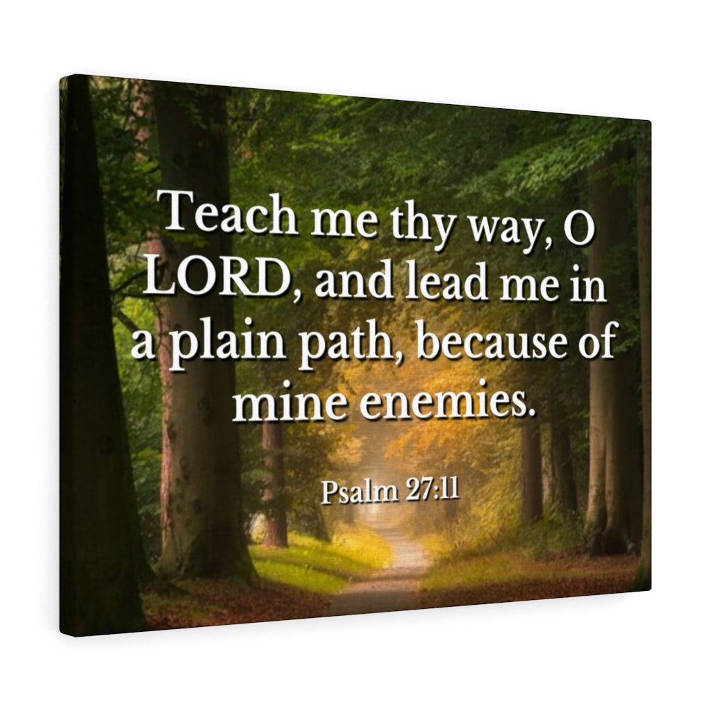 Scripture Walls Plain Path Psalm 27:11 Bible Verse Canvas Christian Wall Art Ready to Hang Unframed-Express Your Love Gifts