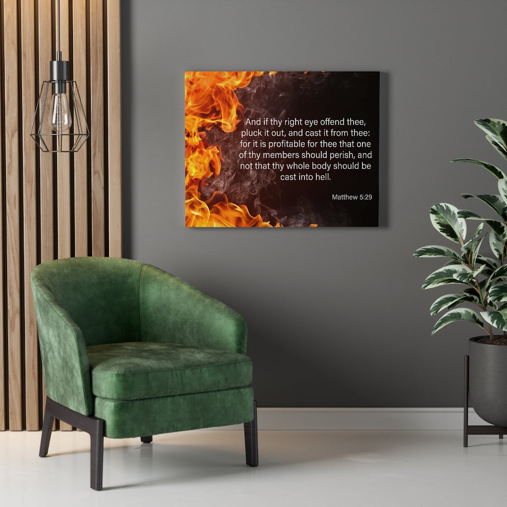 Scripture Walls Pluck the Right Eye Matthew 5:29 Bible Verse Canvas Christian Wall Art Ready to Hang Unframed-Express Your Love Gifts