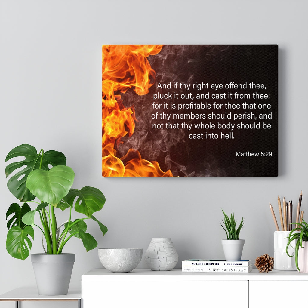 Scripture Walls Pluck the Right Eye Matthew 5:29 Bible Verse Canvas Christian Wall Art Ready to Hang Unframed-Express Your Love Gifts
