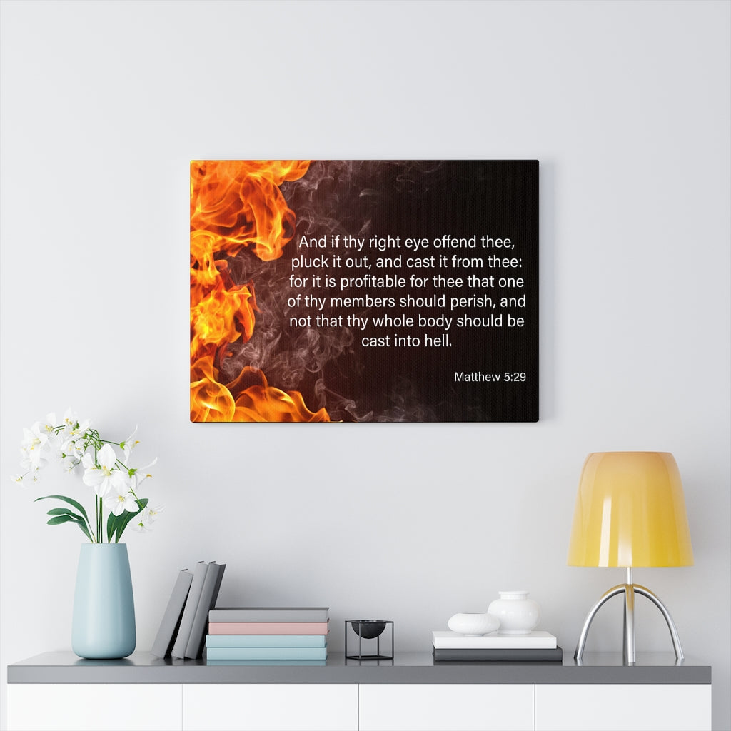 Scripture Walls Pluck the Right Eye Matthew 5:29 Bible Verse Canvas Christian Wall Art Ready to Hang Unframed-Express Your Love Gifts