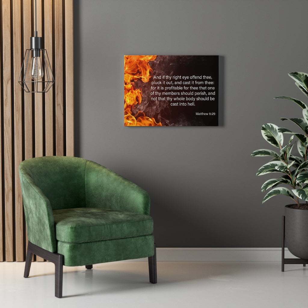 Scripture Walls Pluck the Right Eye Matthew 5:29 Bible Verse Canvas Christian Wall Art Ready to Hang Unframed-Express Your Love Gifts