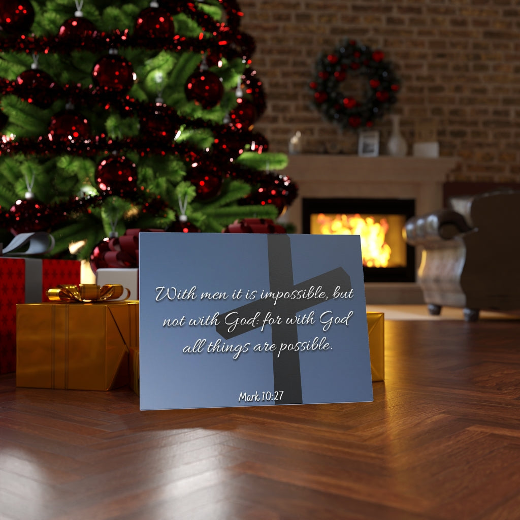 Scripture Walls Possible Mark 10:27 Bible Verse Canvas Christian Wall Art Ready to Hang Unframed-Express Your Love Gifts
