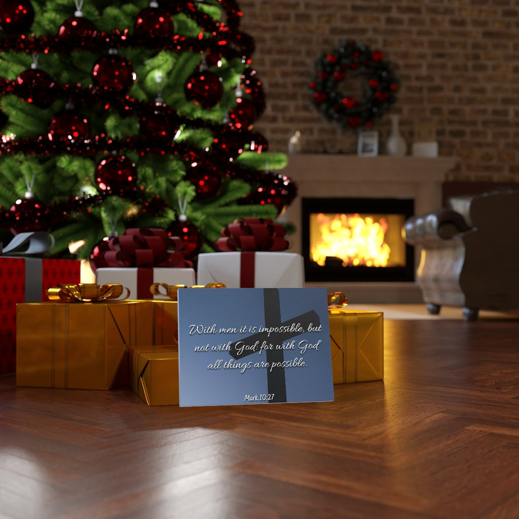 Scripture Walls Possible Mark 10:27 Bible Verse Canvas Christian Wall Art Ready to Hang Unframed-Express Your Love Gifts