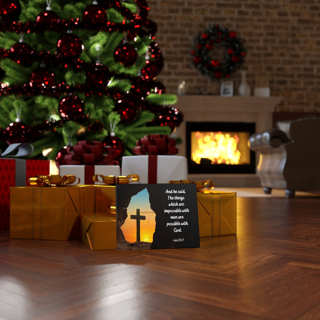 Scripture Walls Possible With God Luke 18:27 Bible Verse Canvas Christian Wall Art Ready to Hang Unframed-Express Your Love Gifts