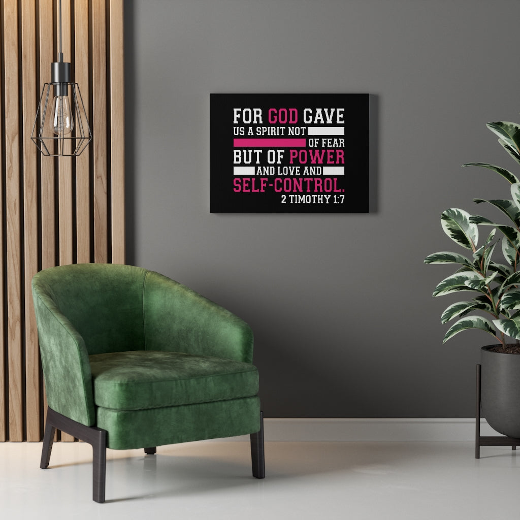 Scripture Walls Power And Love And Self Control 2 Timothy 1:7 Bible Verse Canvas Christian Wall Art Ready to Hang Unframed-Express Your Love Gifts