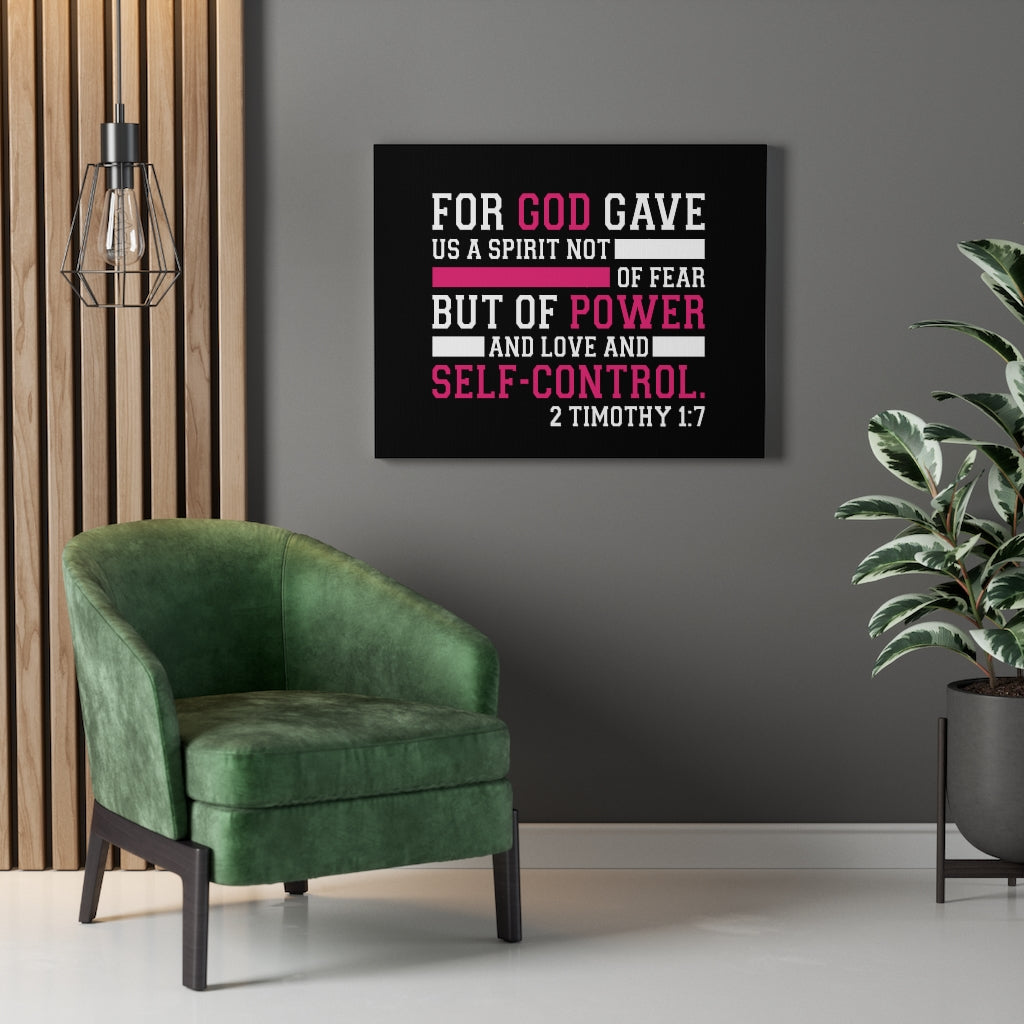 Scripture Walls Power And Love And Self Control 2 Timothy 1:7 Bible Verse Canvas Christian Wall Art Ready to Hang Unframed-Express Your Love Gifts