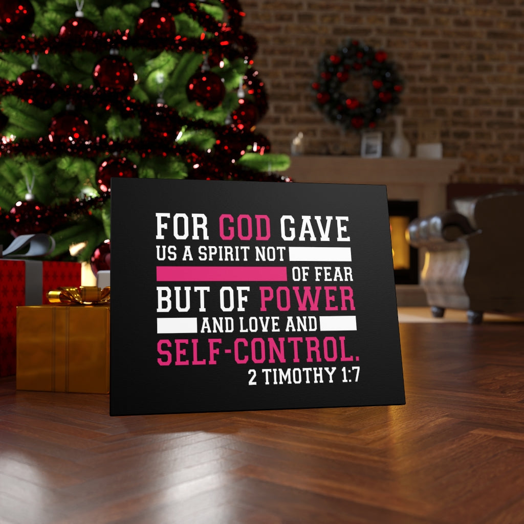 Scripture Walls Power And Love And Self Control 2 Timothy 1:7 Bible Verse Canvas Christian Wall Art Ready to Hang Unframed-Express Your Love Gifts