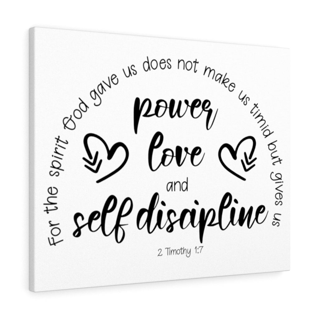 Scripture Walls Power Love And Self-Discipline 2 Timothy 1:7 Bible Verse Canvas Christian Wall Art Ready to Hang Unframed-Express Your Love Gifts