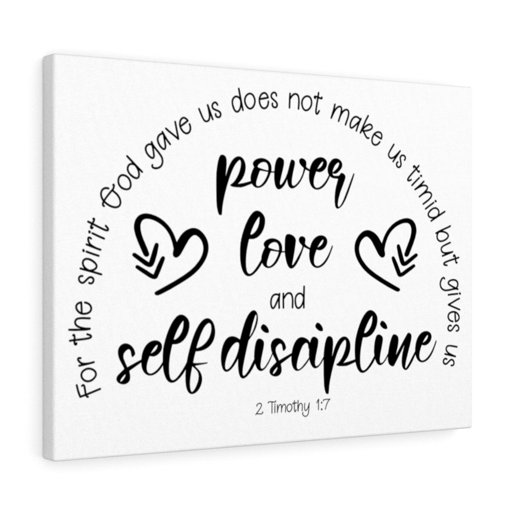 Scripture Walls Power Love And Self-Discipline 2 Timothy 1:7 Bible Verse Canvas Christian Wall Art Ready to Hang Unframed-Express Your Love Gifts