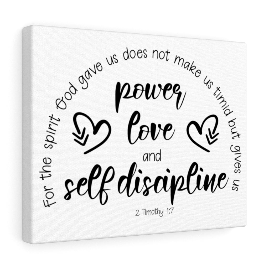 Scripture Walls Power Love And Self-Discipline 2 Timothy 1:7 Bible Verse Canvas Christian Wall Art Ready to Hang Unframed-Express Your Love Gifts