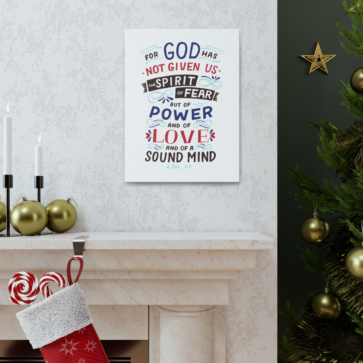 Scripture Walls Power Of Love 2 timothy 1:7 Christian Wall Art Bible Verse Print Ready to Hang Unframed-Express Your Love Gifts