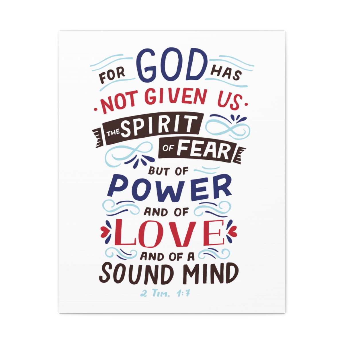 Scripture Walls Power Of Love 2 timothy 1:7 Christian Wall Art Bible Verse Print Ready to Hang Unframed-Express Your Love Gifts