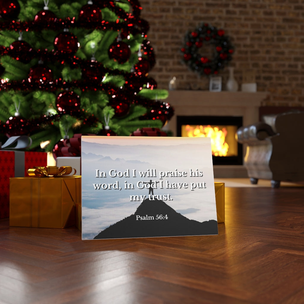 Scripture Walls Praise His Word Psalm 56:4 Bible Verse Canvas Christian Wall Art Ready to Hang Unframed-Express Your Love Gifts
