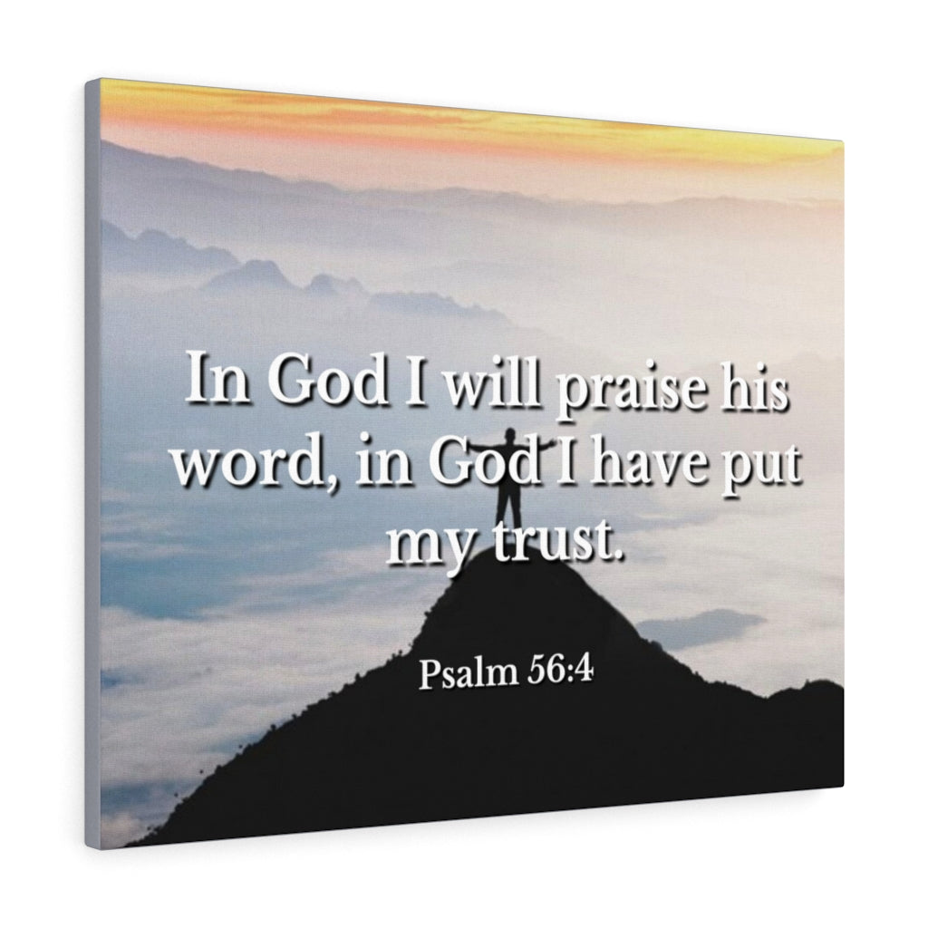 Scripture Walls Praise His Word Psalm 56:4 Bible Verse Canvas Christian Wall Art Ready to Hang Unframed-Express Your Love Gifts
