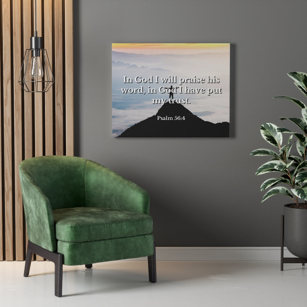 Scripture Walls Praise His Word Psalm 56:4 Bible Verse Canvas Christian Wall Art Ready to Hang Unframed-Express Your Love Gifts